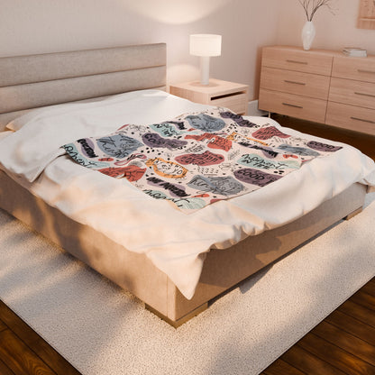 One Direction Inspired Boho Velveteen Plush Blanket