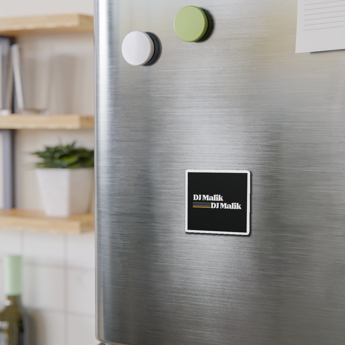 Fan-made One Direction inspired magnet featuring the "DJ Malik" quote form Zayn Malik, created for adult Directioners.