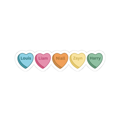 One Direction Candy Hearts Vinyl Sticker | One Direction Inspired
