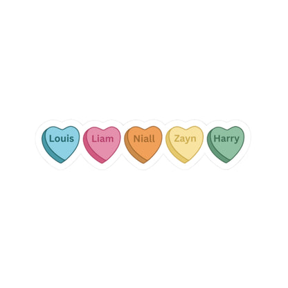 One Direction Candy Hearts Vinyl Sticker | One Direction Inspired