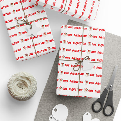 Santa Claus One Direction Inspired Gift Wrap | White