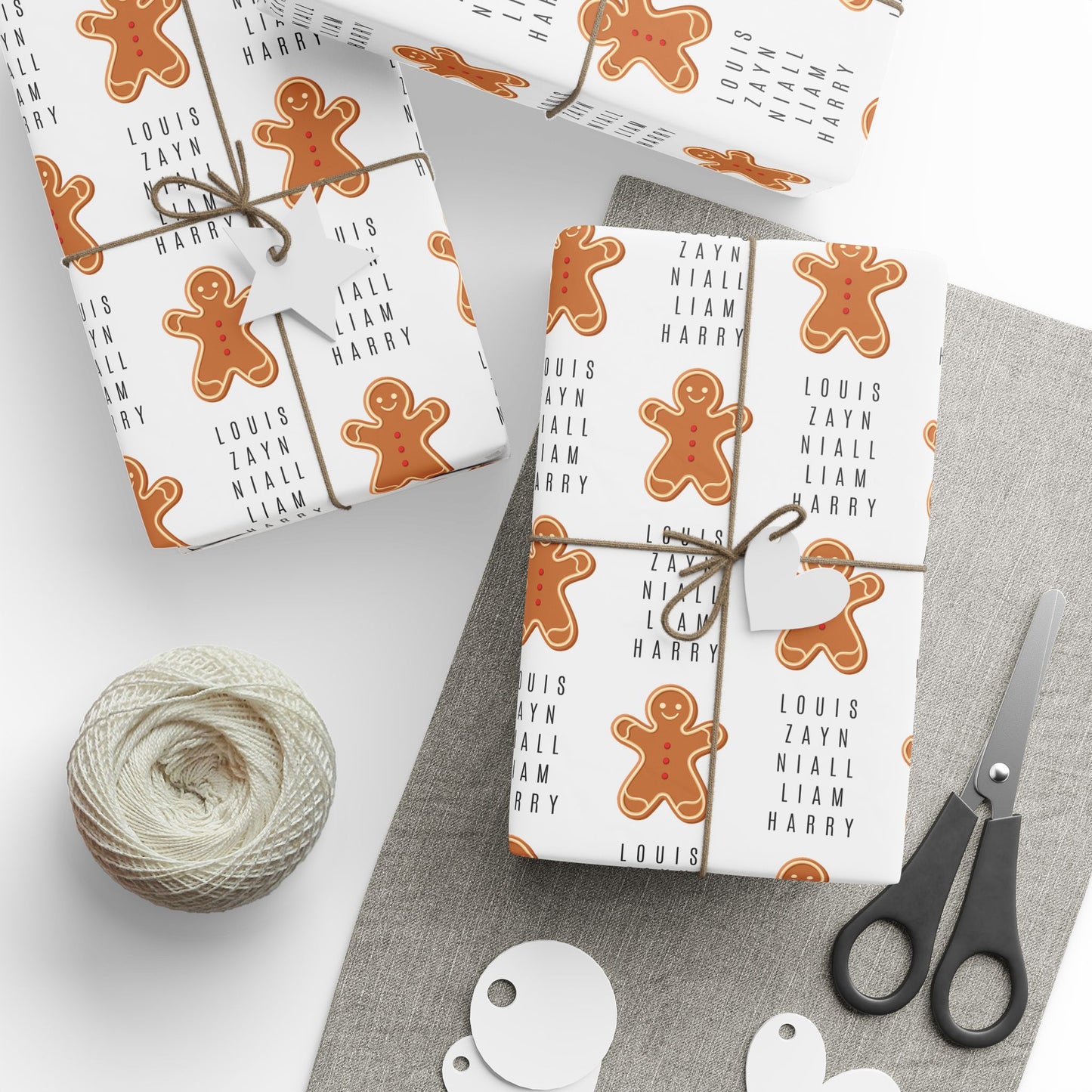 Gingerbread One Direction Inspired Gift Wrap