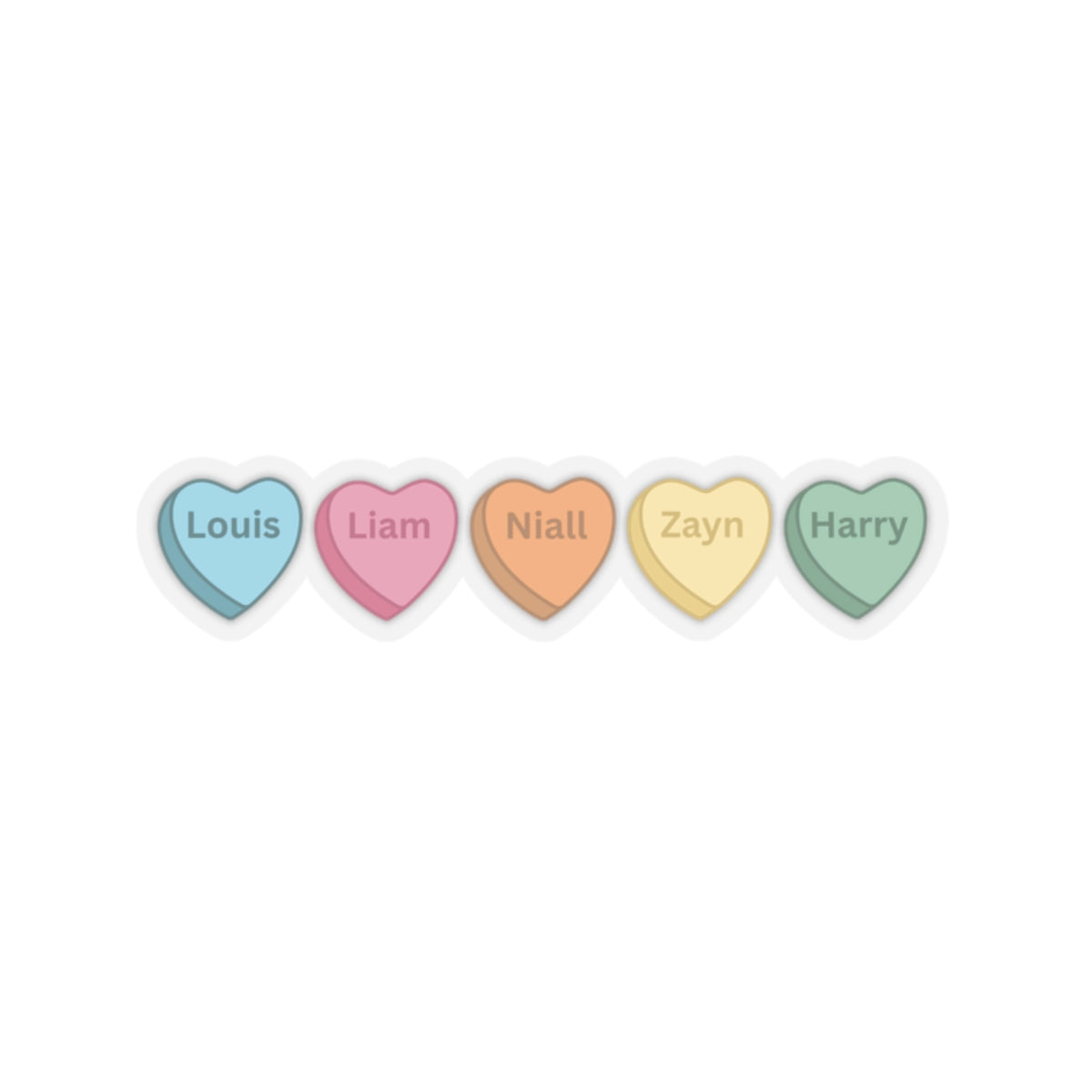 One Direction Candy Hearts Vinyl Sticker | One Direction Inspired