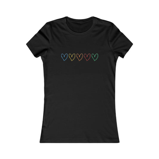 One Direction Inspired Microphone Color-Coded Hearts T-Shirt