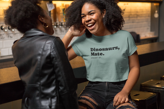Fan-made One Direction inspired merch featuring the “Dinosaurs, Mate. Straight up.” quote from Liam Payne, created for adult Directioners.
